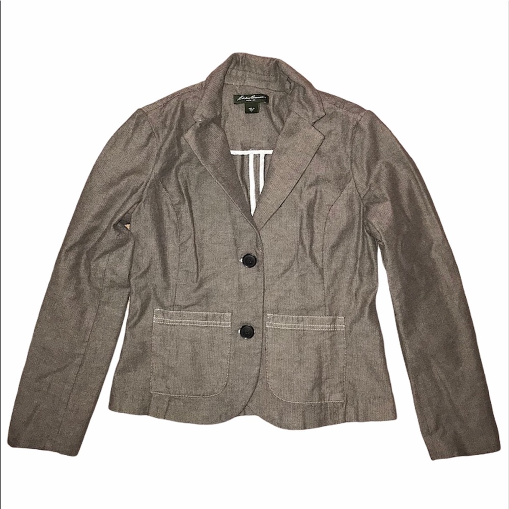 Eddie Bauer Grey tailored work jacket blazer size S
